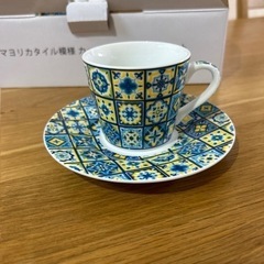 マヨリカタイル模様　カップ＆ソーサー　2客セット　新品の画像