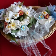 ウエディングブーケ＆ブートニアのセットの画像