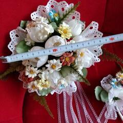 ウエディングブーケ＆ブートニアのセットの画像