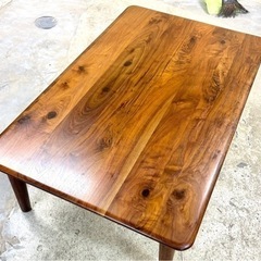 お引取り限定 大塚家具 ダイニングテーブル センターテーブル ウォールナット材 幅120cm の画像