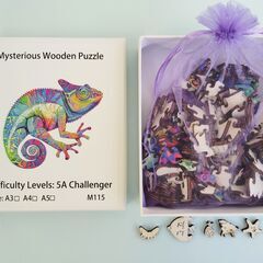 ウッドパズル（カメレオン）　※中古品の画像