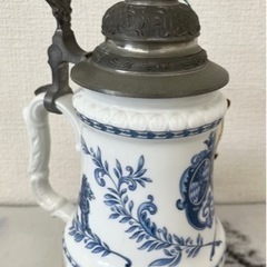 【中古品】アンティーク ドイツ製 ビアマグ  ビアジョッキ 陶器 食器 インテリア 生活雑貨 キッチン用品の画像