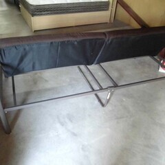 ソファーベッド 幅212×奥行100×高さ60～84cm ブラウン系 シングルサイズ 家具 苫小牧西店の画像