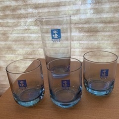 ★木挽ブルー★グラス×3★水さし★コップ、グラスコップ、グラス