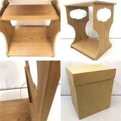 ss6405　玄々斎好写 杉棚 元箱入り 茶道具 炉 風炉 木製 テーブル ナチュラル 台 たな 玄々棚 茶棚 杉棚 中古の画像