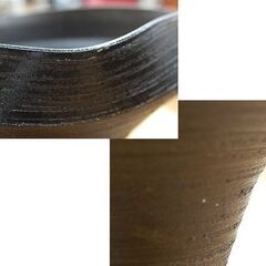 花器 剣山付き フラワーベース 幅21.5×奥行21.5×高さ13㎝ 華道 花瓶フラワーアレンジメント 茶色 陶器 札幌市 清田区 平岡の画像