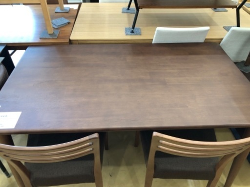 筑波産商　ダイニング４点セット　ステルス　ダークブラウン