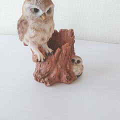 可愛い🌟フクロウの親子の置物の画像