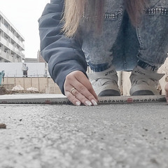 印を付ける‼️建築のための測量🌟墨出しスタッフの画像