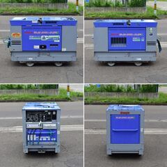 ≪yt1479ジ≫ Denyo/デンヨー DLW-200×2LSE 防音型エンジン溶接・発電機 ディーゼル DLW-200X2LSE EG始動確認済/現状品 60609-04の画像