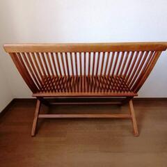 【ガーデンチェア】折り畳み式 木製 家具 椅子 ダイニングベンチの画像
