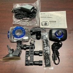 Qriom アクションムービーカメラ  ブルー  キュリオム 山...