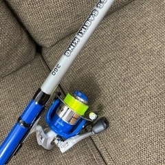 K2407-082 　サビキ用 釣り竿② 360cm  釣り竿.リール付 キズ汚れ有りの画像