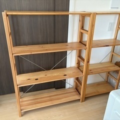 無印　パイン材ユニットシェルフ奥行２５ｃｍタイプ x2