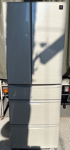 【RKGRE-360】特価！SHARP/455L/6ドア冷凍冷蔵庫/SJ-F461E-N/観音開きタイプ/中古品/2019年製/当社より近隣無料配達！