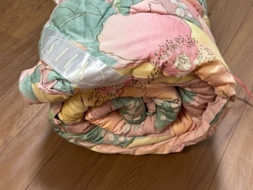 【中古】中綿シルク100% ダブルサイズ掛け布団