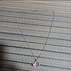 ≒j→→→m10-19-ピンクストーン天使の翼ペンダントネックレスの画像