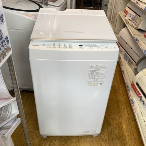 ガラストップTOSHIBA 2023年製 7kg洗濯機 AW-7DH2 東芝 ウルトラファインバブル洗浄ZABOON NO.2958