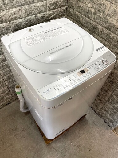 大阪送料無料★3か月保証★洗濯機★シャープ★2018年★7㎏★ES-GE7C-W★S-114