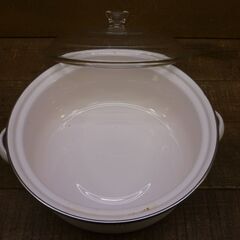 未使用品 ホーロー両手鍋 ２点セット どちらも直径約23㌢ 耐熱ガラス蓋つき おでん 湯豆腐 カレー 野菜スープ、鍋料理等の画像