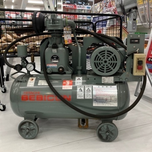 【中古】【動作OK】【店頭引取限定】HITACHIヒタチ 3相200V 1馬力 ベビコン コンプレッサー 0.75P-9.5VD5 82,500円（税込）