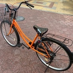 ママチャリ　自転車　シティーバイク　オレンジ色