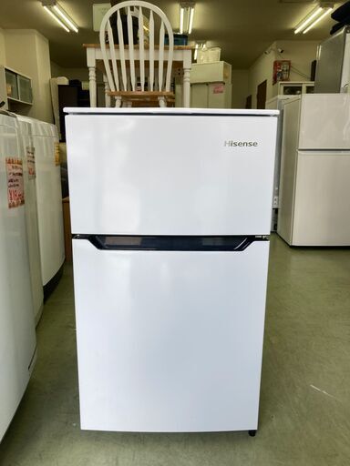 【リサイクルショップ　ピカソ　小松原】ハイセンス Hisense 2ドア  右開き 93L 冷蔵庫 ホワイト 2019年製 HR-B95A-W★3987★