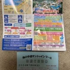 7/6限定　サンシャインプール無料券4人分の画像