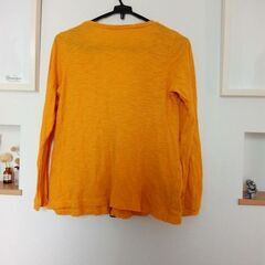 LOVERS'LANE カラシ色コットンカーディガン　古着の画像