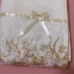 レース＆リボン付き ふわふわバスタオル 新品未使用！の画像