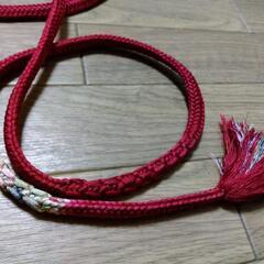 帯締　着物　浴衣　帯　紐　赤　未使用の画像