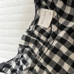 子供服　ロンパース　チェック柄　80サイズの画像