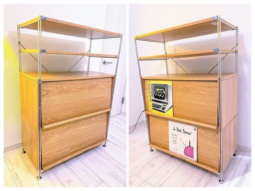 無印良品 ステンレスユニット棚 ※廃盤のフラップ扉付き (tv106) 鎌倉の