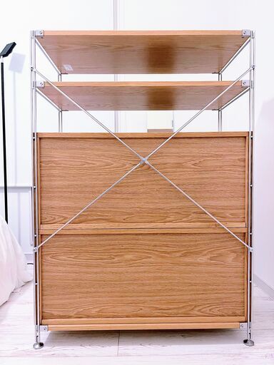 無印良品 ステンレスユニット棚 ※廃盤のフラップ扉付き (tv106) 鎌倉の