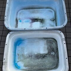 ジャンボタライ2個セット 120型 80型 杉並区 荻窪から 水槽 プラ舟 金魚 水草 ビオトープ 浴槽 沐浴 クサガメ ミドリガメ メダカの画像