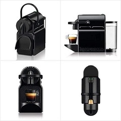 ネスプレッソ カプセル式コーヒーメーカー イニッシア ブラック 水タンク容量0.6L コンパクト 軽量 D40-BK & Keenstoneミルクフォーマー 電動 ミルク泡立て器 全自動 プロ 牛乳加熱 ４つの機能モードの画像