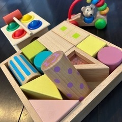 【中古】0〜2歳までの木のおもちゃセット
