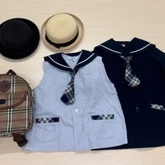幌北学園　夏冬制服130cm　ランドバック帽子付き
