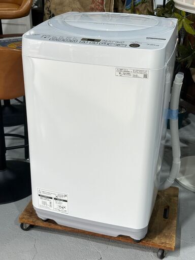 ★SHARP 洗濯機★ ES-KS70W 2021年 7kg シンプル＆コンパクト ファミリー 美品 取扱説明書付き 槽クリーン