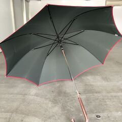【0円！】傘　カーキ（赤い縁）の画像