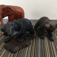 ○【0円あげます！】動物の置き物まとめ売り 熊 象 オブジェ 置...