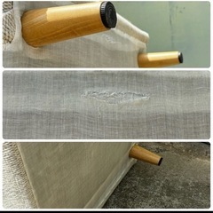 s0704603 ソファー リビング クッション着脱式 インテリア 家具 モダン シンプル クッション 西洋風 現状品 ソファ グレージュ 中古品の画像
