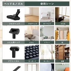 掃除機 コードレス 12000pa 強力吸引 スティック掃除機 2WAY ハンディー クリーナー スティック 一クリーナー 電気掃除機 5種類ノズル 軽量 Type-C充電式 一人暮らし HEPAフィルター 日本語取扱説明書 車用/家庭用 アダプター付属無し  (ブラック)の画像