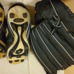 大人用グローブ、スパイクセットの画像