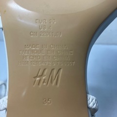 ☆値下げ☆N2407-129 H&M ブロックヒールサンダル サイズ35 ホワイト 中古 汚れありの画像