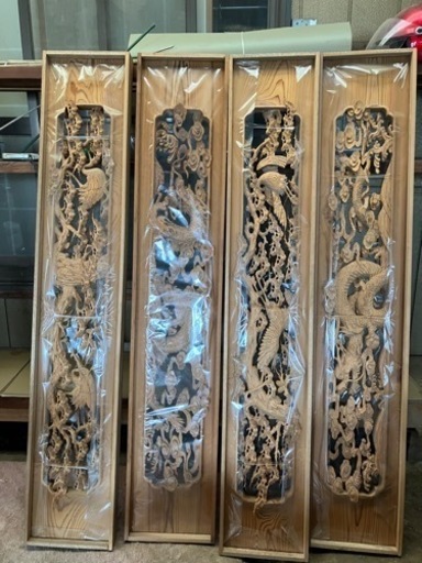 台檜　❗️購入希望あり❗️欄間（一間）4枚　豪華彫り物（室内保管）