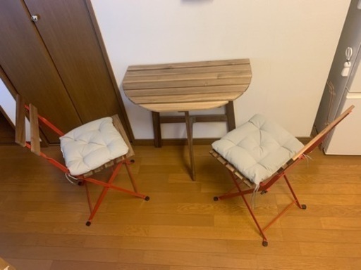【IKEA】ガーデン用テーブル、イス2脚セット