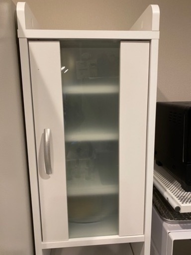 【美品】スリム食器棚 炊飯器収納付き