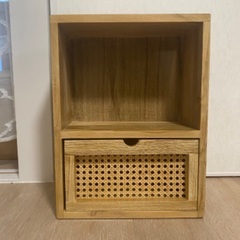 【最終出品】韓国インテリア チーク材×ラタン ミニチェスト 卓上...