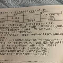 日本旅行割引券の画像